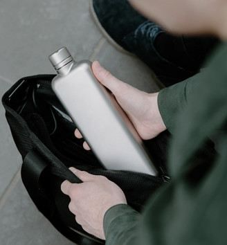Botella SLIM-600ml, STAINLESS STEEL SATIN